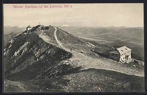 AK Villacher Alpenhaus auf dem Dobratsch, Bergpanorama