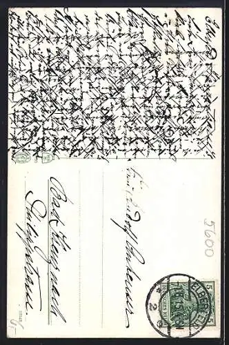 AK Elberfeld, Rathaus mit Strassenbahn