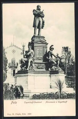AK Pola, Am Tegetthof-Denkmal