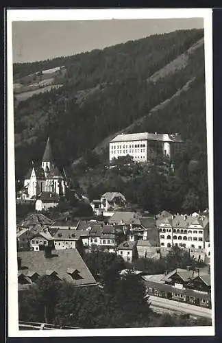 AK Murau /Steiermark, Ortsansicht mit der Kirche