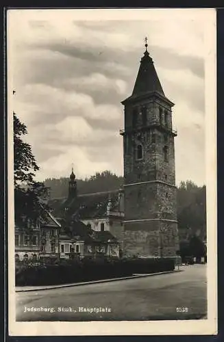 AK Judenburg /Stmk., Die Kirche am Hauptplatz