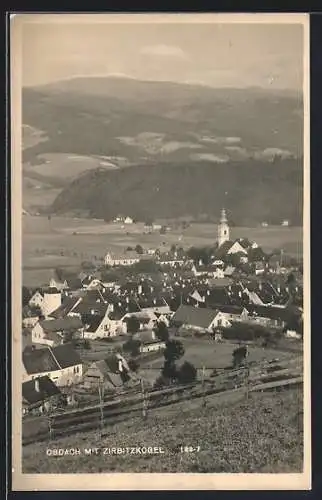 AK Obdach, Ortsansicht mit Zirbitzkogel