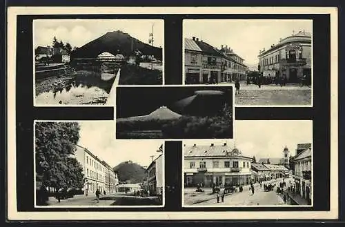 AK Chust, Strassenansichten, Fluss und Zeppelin