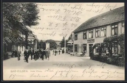 AK Bad Eilsen, Hotel Rinne, Männer mit Hüten
