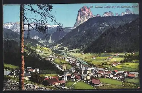 AK St. Ulrich / Ortisei, Blick auf den Ort