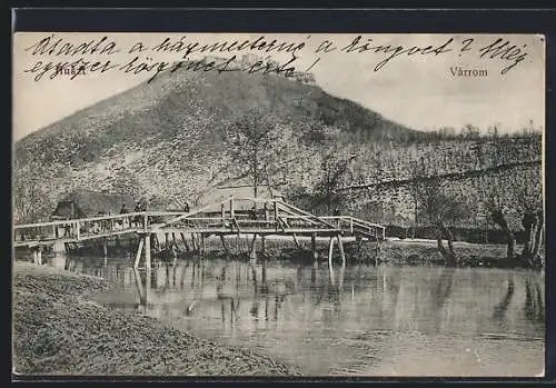 AK Huszt, Varrom, Brücke und Burg