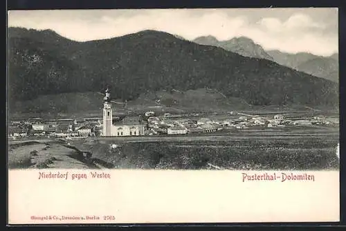 AK Niederdorf /Pustertal, Ortsansicht aus der Vogelschau