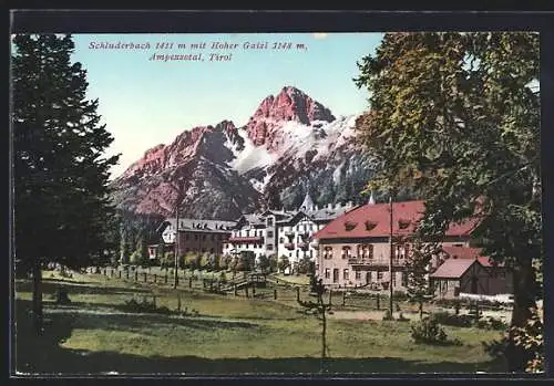 AK Schluderbach /Ampezzotal, Ortsansicht mit Hoher Gaisl