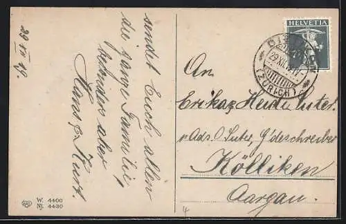 AK Postkutsche fährt duch eine schneebedeckte Gegend