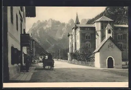 AK Landro, Strassenpartie mit Hotel Baur