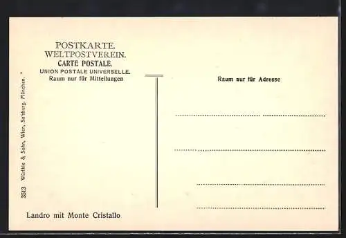 AK Landro, Strassenpartie mit Hotel Baur