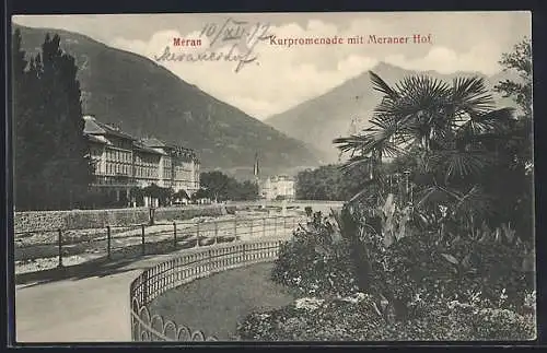 AK Meran, Kurpromenade mit Meraner Hof