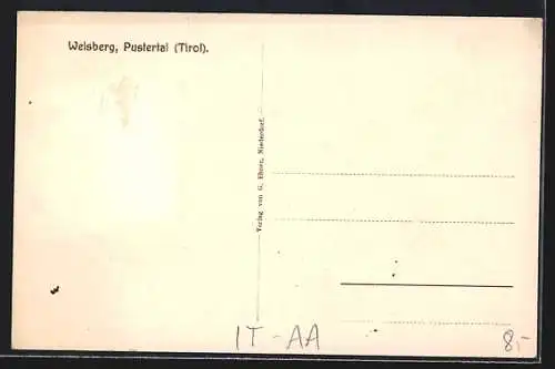 AK Welsberg /Pustertal, Panorama des Ortes