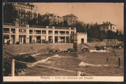 AK Abbazia, Arkaden und Villen am Südstrand