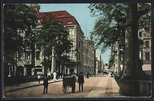 AK Düsseldorf, Königsbrücke mit Grabenstrasse