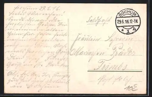 AK Bochum, Elisabeth-Hospital (Kath. Krankenhaus), Passepartout mit Reichsflagge