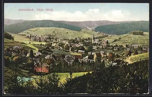 AK Stützerbach /Thür. Wald, Gesamtansicht vom Berg aus