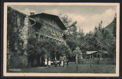 AK Oberstdorf, Teilansicht vom Gasthaus Inselhaus