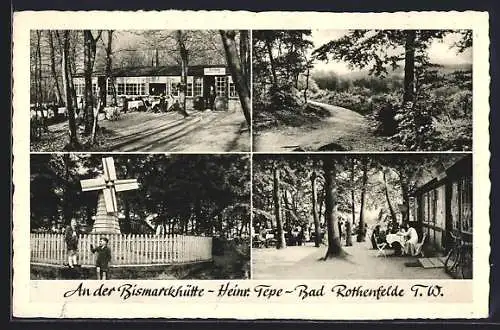 AK Bad Rothenfelde, Restaurant an der Bismarck-Hütte, Model-Windmühle