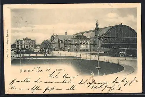 AK Bremen, Blick auf den Bahnhof