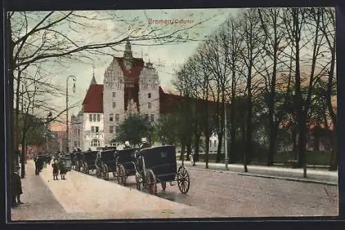 AK Bremen, Ostertor mit Wagen