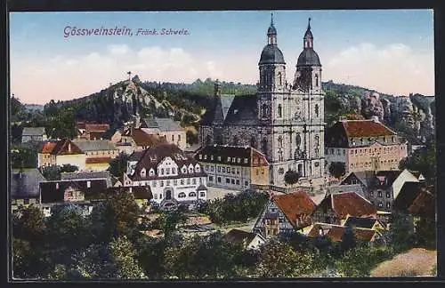 AK Gössweinstein, Blick auf die Stadtpfarrkirche