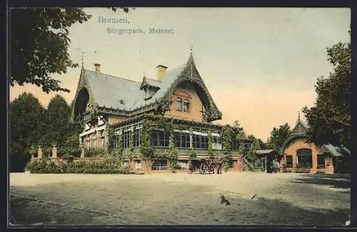 AK Bremen, Bürgerpark mit Meierei