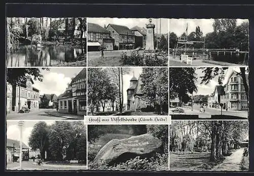 AK Visselhövede (Lüneb. Heide), Neun Ansichten aus der Ortschaft