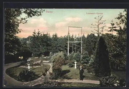 AK Berne / Wesermarsch, Blick in Lahnsen's Garten