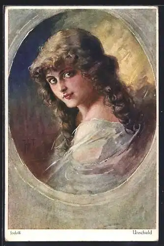 Künstler-AK Adolf (Jodolfi): Unschuld, Frauenporträt