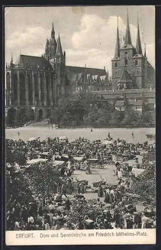 AK Erfurt, Dom & Severikirche am Friedrich Wilhelms-Platz