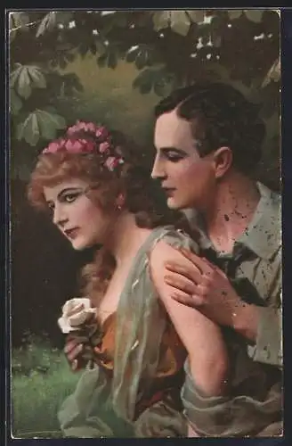 AK Mann schenkt seiner Liebsten eine weisse Rose