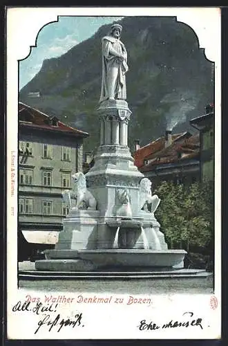 AK Bozen, das Walther-Denkmal