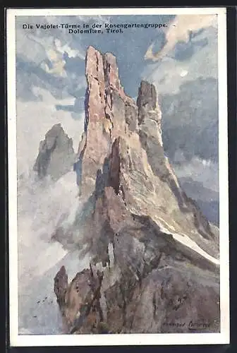 Künstler-AK Edward Harrison Compton: Berggipfel