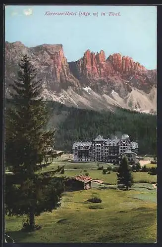 AK Karersee, Ausblick auf das Karersee-Hotel