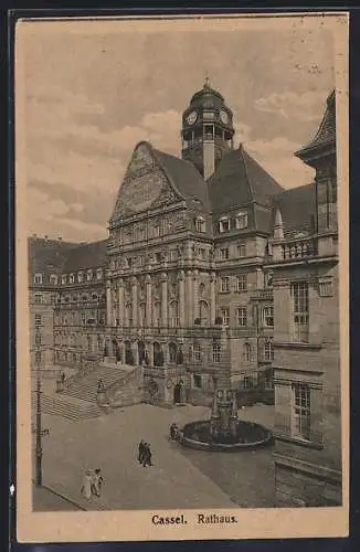 AK Cassel, Rathaus und Brunnen