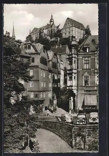 AK Marburg an der Lahn, Blick auf Schloss und Lutherhaus