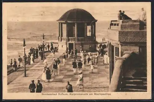 AK Borkum, Kurpromenade am Musikpavillon