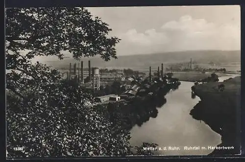 AK Wetter /Ruhr, Ruhrtal mit Harkortwerk