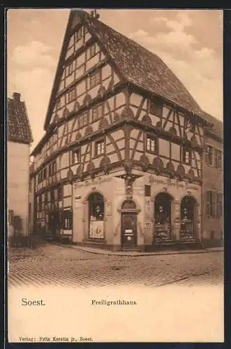 AK Soest, Freiligrathhaus im Fachwerkstil