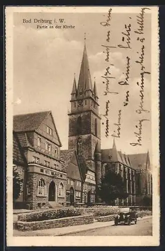 AK Bad Driburg i. W., Partie an der Kirche