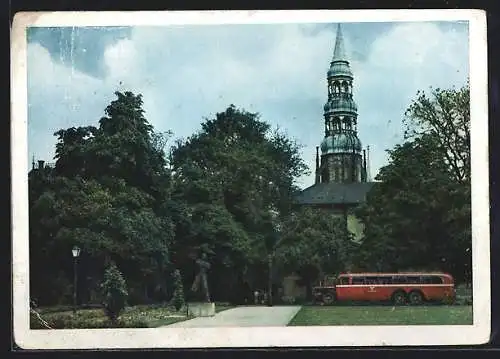 AK Zwickau /Sa., Albert-Platz mit Dom