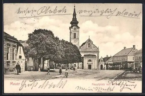 AK Mauer, Hauptplatz mit Kirche