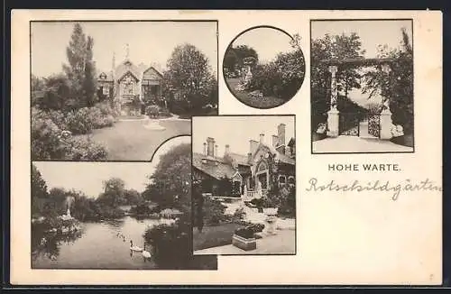 AK Wien XIX, Villa und Teichanlagen auf der Hohen Warte