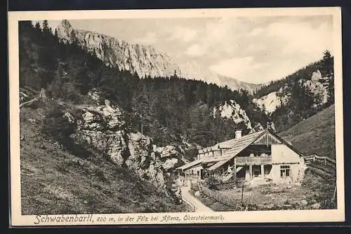 AK Aflenz /Obersteiermark, Das Gasthaus Schwabenbartl in der Fölz