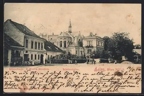 AK Wien, Lainz, L. Riedl`s Gasthaus Weinstube in der Lainzerstrasse, Jesuitenkloster