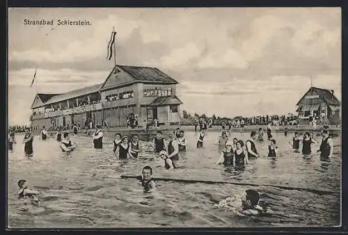 AK Wiesbaden-Schierstein, Partie am Strandbad