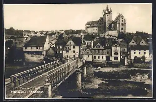 AK Diez, Lahnbrücke und Schloss