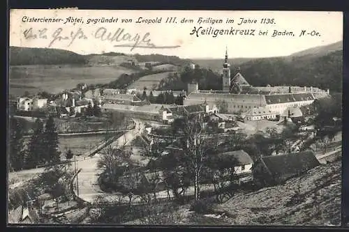 AK Heiligenkreuz, Teilansicht mit Blick zum Cistercienser-Abtei