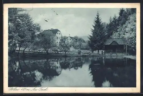 AK Pöllau, Au-Teich mit Hütte